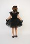 Girl's Black Polka Dot Print Tulle Dress with Sleeves 23 April 29 October Show Outfit - 8