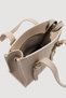 Women's Faux Leather Mini Hand and Shoulder Tote Bag with Stitching Detail - 4