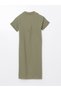 Lcwaikiki Classic Green Shirt Collar Oversize Muslin Women's Dress - 6