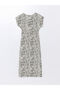 LCW Patterned Crew Neck Women's Dress - 6