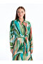 Nevavm Women's Patterned Long Sleeve Shirt Dress with Difference - 2
