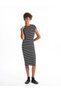 LCW Crew Neck Striped Short Sleeve Women's Bodycon Dress