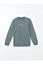 Lcwaikiki Classic Green Crew Neck Long Sleeve Printed Men's Thick Sweatshirt