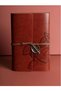 Premium Vintage Nostalgic Leather Cover Antique Notebook Memory Keepsake and Note Agenda Rollerball Pen Set - 5