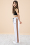 Gray Garnished Wide Leg Girls' Elastic Waist Sweatpants 20195 - 3