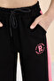 Black Garnished Wide Leg Girl's Elastic Waist Sweatpants 20198 - 2