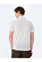 Short Sleeve Semi Sheer Regular Fit Polo Neck T-Shirt - 4