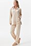 Wide Fit Velvet Tunic Tracksuit Set - Beige - 5