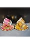 Hu Sunflower Porcelain Hand Painted Set of 2 Cups - 6