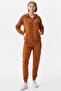 Glitter Knit Detailed Hooded Tracksuit Set - Cinnamon