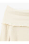 Madonna Collar Off-The-Shoulder Long Sleeve Slit Detail T-Shirt - 5