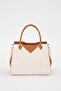 Cream - Camel Double Hidden Eye Handbag - 5