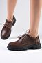 Olivia Brown Thick Soled Women's Loafer Shoes - 6