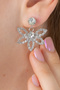 Women's Dragonfly Figure Tiny Leaf Zircon Stone Earrings Model Elegant Engagement Wedding Party Henna Prom - 3