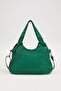 Green Metal Staple Detailed Shoulder Bag - 5