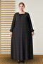 Women's Large Size Square Collar Striped Dress