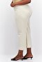 Women Plus Size Plain Wide Leg Pants, Beige - 4