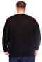 Mode XL Large Size Men's Crew Neck Sweatshirt Thessaloniki U24441 Black - 3