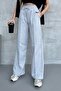 Women's Transitional Loose Wide-Leg High-Waist Gray Sweatpants - 4