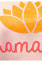 Pink Ground Neon Orange Glitter Lotus Printed Namaste Sweatshirt - 5