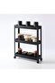 Slim Black 3-Tier Kitchen and Bathroom Shelf with Wheels Tiered Organizer - Narrow Space Spice Rack Towel Holder - 2