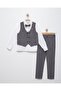 Gray Kids Suit Stylish Design Tuxedo with Bow Tie Vest
