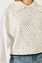 Women's Ecru Shirt Collar Openwork Knitwear Sweater 20246272 - 6