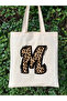 نمط حرف M الفهد، Y2 Pinterest Retro Tote Bag، حقيبة هدايا - 3