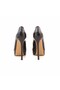 Women's Patent Leather Microlight Sole Black Heeled Shoes - 4