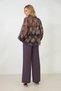 Purple Halter Detailed Relaxed Fit Print Shirt - 4