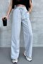 Women's Transitional Loose Wide-Leg High-Waist Gray Sweatpants