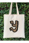 Leopard Letter Y Patterned, Y2 Pinterest Retro Cloth Bag Tote Bag, Gift Bag - 3