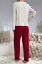 Embroidered Burgundy Cotton Heart Detailed Pajamas Set - 4