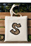 Leopard Letter S Patterned, Y2 Pinterest Retro Cloth Bag Tote Bag, Gift Bag - 2