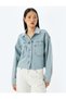 light blue Embellished Denim Jacket - 3
