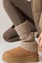 Original Premium Leggings 100% Acrylic Knitwear Knitted Leg Warmer Foot Warmer Brown - 5