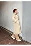 Women's Beige Belted Inflatable Coat 021