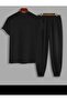 Hng Printed T-Shirt Sweatpants Jogger Casual Fit Red Tracksuit Set - 2