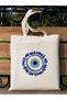 Evil Eye Bead Design Raw Cloth Tote Bag, Pinterest Bag - 2