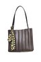 Pleated Soft Leather Hand and Shoulder Bag with Scarf Detail - 4