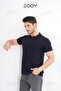 Men's 100% Cotton Navy Blue Polo Neck T-Shirt - 5