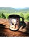 Deer Design Quality Porcelain Black Gift Camping Mug Cup-Home Office Camping Cup - 3