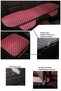 Black Edged Burgundy Leather Car Seat Cushion |   White Embroidered Car Seat Protector Sitting Cushion - 4