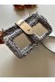 Patent Leather Knitted Bag Set - Silver Color Detailed - 2