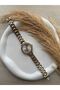 Retro Minimal Large Dial Cord Vintage Women's Wristwatch
