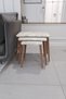 Nesting Coffee Table & Side Table 3-Piece Living Room Set with Wooden Legs Coffee Table Crystal - 4
