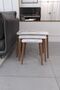 Nesting Coffee Table & Side Table 3-Piece Wooden Leg Coffee Table - White Marble Pattern - 4
