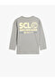 Slogan Printed Cotton Long Sleeve Oversize T-Shirt - 2