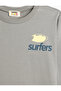 Slogan Printed Cotton Long Sleeve Oversize T-Shirt - 4