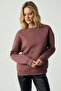 Vaneltina Women's Organic Cotton Soft Fleece Inside Round Neck Plum Sweatshirt - 3